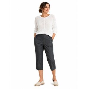 Sandro‎ Sportswear Wide Leg Cropped Capri Pants Fisherman Stretch Gray Womens 14